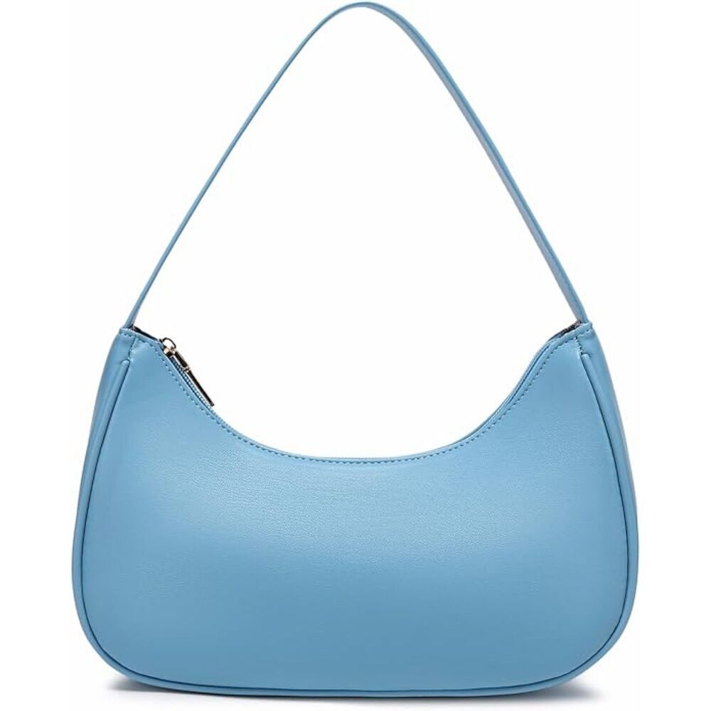 Women Lake Blue Imported Fashion Mini Clutch Underarm Purse Hobo Mini Tote Bag